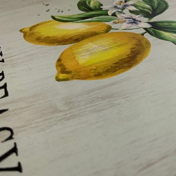 Lemon Decorative Pedestal Freestanding Sign Plaque Script Phrase Wood Metal - Picture 6 of 14